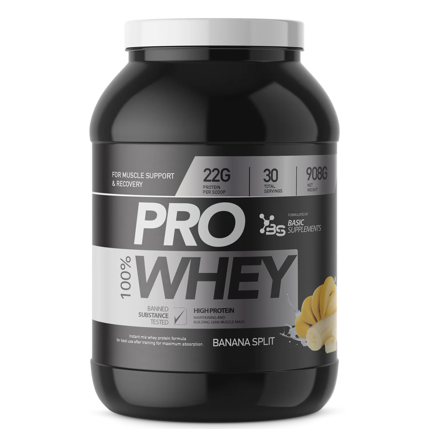Basic PRO Whey - Banana Split (908g) - Titan Premium
