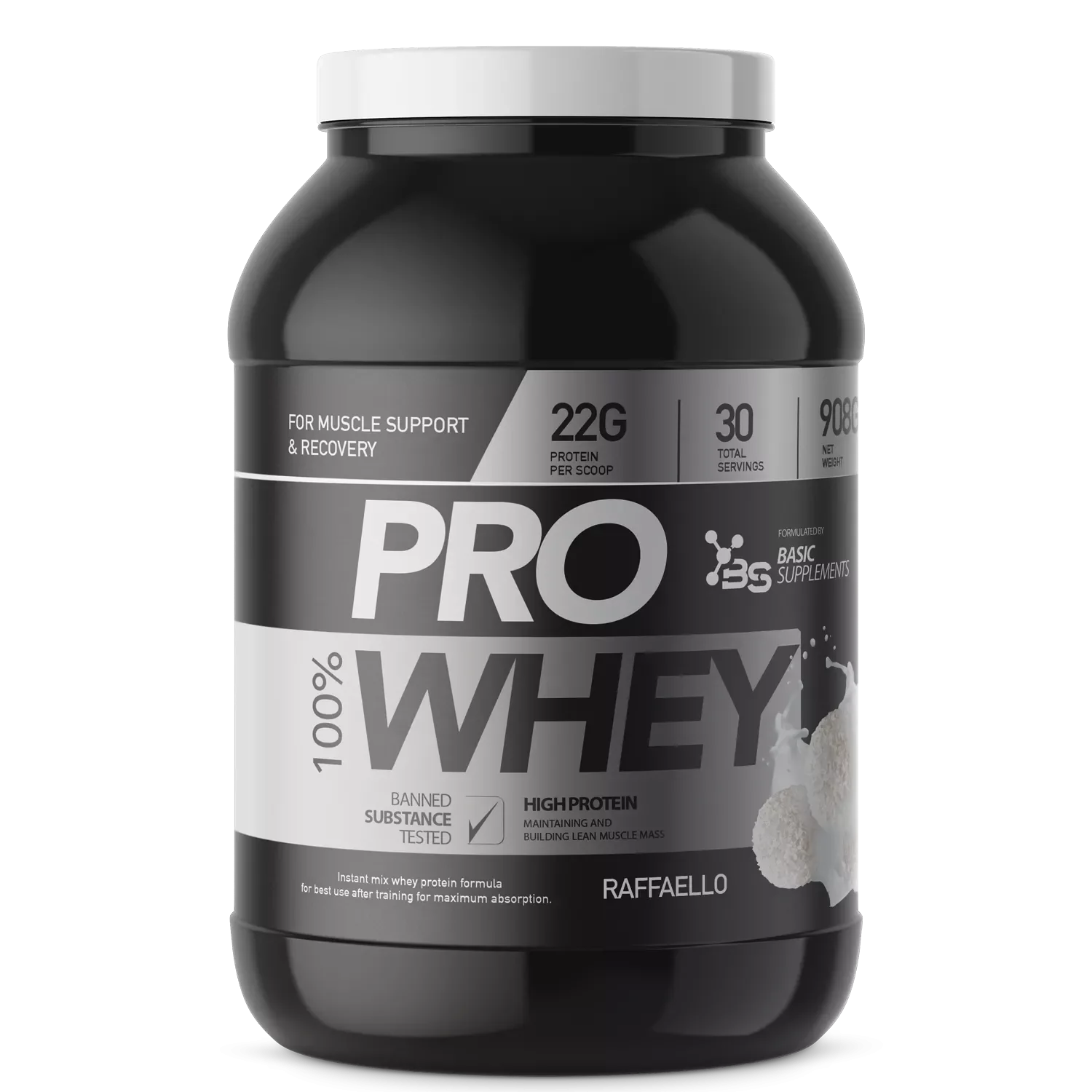 Basic PRO Whey – Raffaello (908g) - Titan Premium